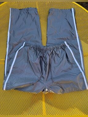 90s Vintage Wide Leg Track Pants Side Stripes Sporty Athletic Pants